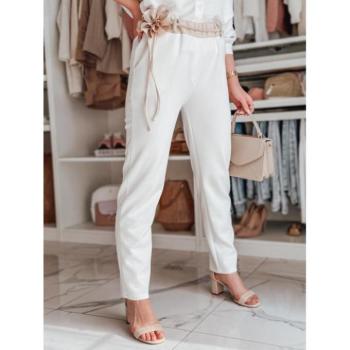 Nadrágok - Női fehér nadrág virággal UY2406 kép