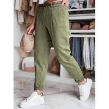 Nadrágok - Női khaki nadrág rugalmas derékkal UY2582 kép