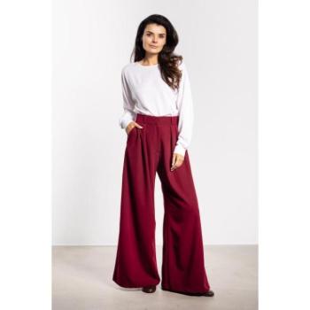 Nadrágok - Női széles bordó nadrág kép