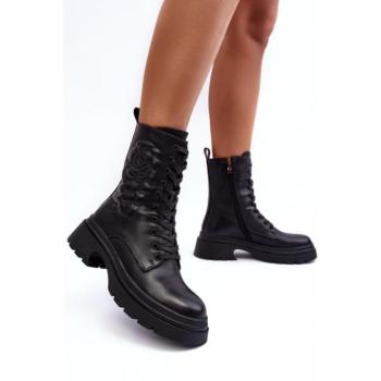 Női bakancsok - Női fekete bélelt workerek kép