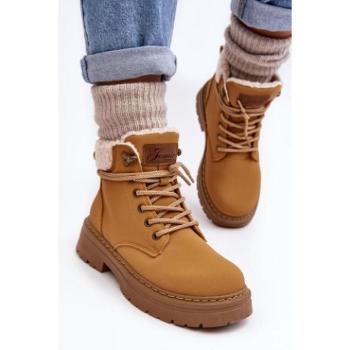 Női bakancsok - Női meleg workerek teve színben kép