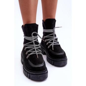 Női bakancsok - Női workerek jellegzetes fűzőrendszerrel kép