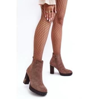 Női csizmák - Női barna velúr csizma kép