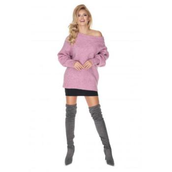 Női divat - Divatos női oversize szvetter lila színben kép