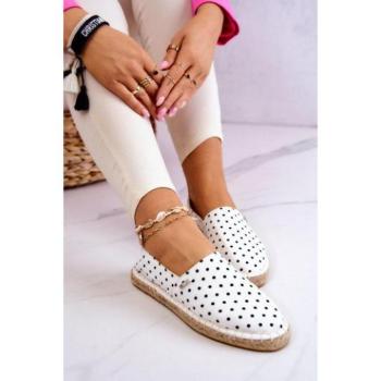 Női espadrilles cipők - Fehér, Big Star pöttyös espadrillák, hölgyeknek kép