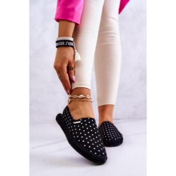 Női espadrilles cipők - Fekete, Big Star pöttyös espadrillák, hölgyeknek kép
