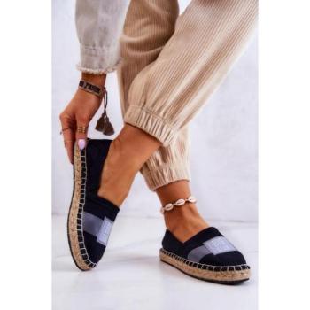 Női espadrilles cipők - Női espadrillák, sötétkék színben, Big Star logóval kép