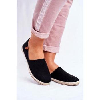 Női espadrilles cipők - Női, klasszikus espadrillák, fekete színben kép