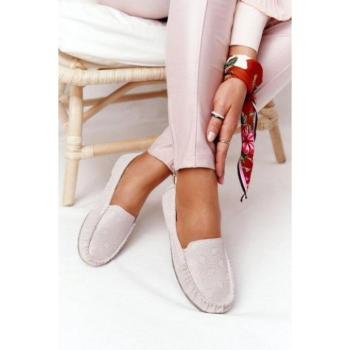 Női mokaszinok - Bézs, női mokaszinok, finom motívummal kép