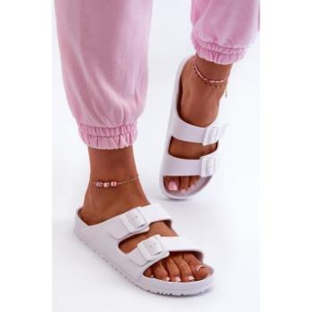 Női papucsok - Fehér habszivacs papucs hölgyeknek kép