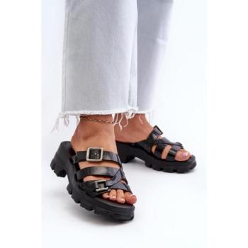 Női papucsok - Fekete, illatos platformos papucs kép