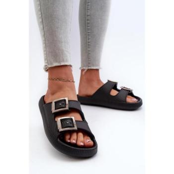 Női papucsok - Fekete női habszivacs papucs kép