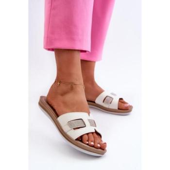 Női papucsok - Női fehér kényelmes papucs kép