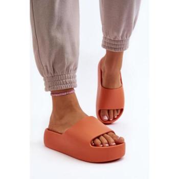 Női papucsok - Női narancssárga platformos papucsok kép