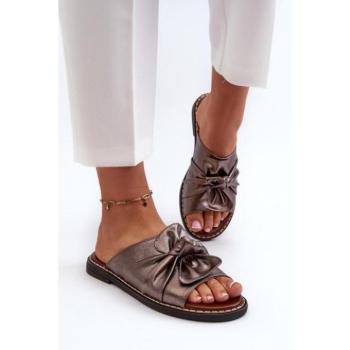 Női papucsok - Női réz papucs masnival kép