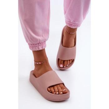 Női papucsok - Női rózsaszín platformos flip-flopok kép