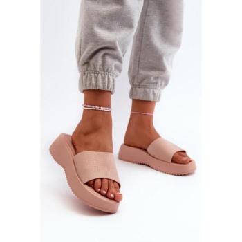 Női papucsok - Rózsaszín platformos papucsok kép