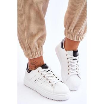 Női sportcipők - Fehér-fekete női tornacipők kép