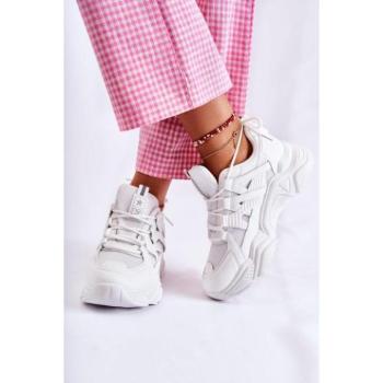 Női sportcipők - Fehér sneakers tornacipő, hölgyeknek kép