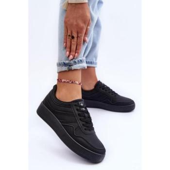 Női sportcipők - Női alacsony szárú tornacipők fekete színben kép