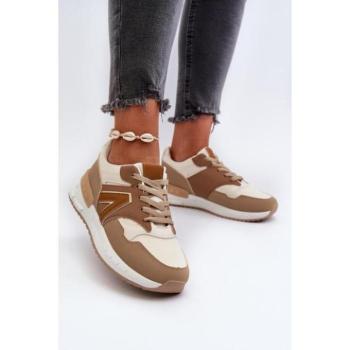 Női sportcipők - Női barna fűzős tornacipő kép