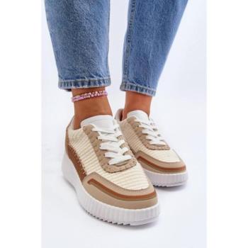 Női sportcipők - Női bézs platformcipők kép