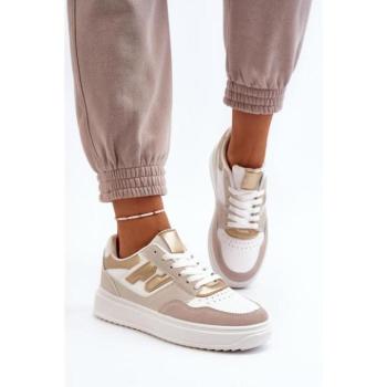 Női sportcipők - Női bézs színű alacsony szárú tornacipő kép