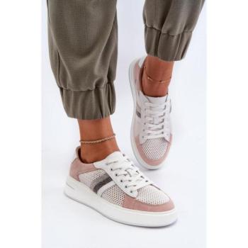 Női sportcipők - Női fehér-rózsaszín tornacipők kép