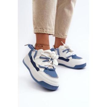 Női sportcipők - Női kék- fehér fűzős tornacipők kép