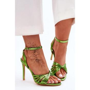 Női szandálok - Zöld női magas sarkú szandál kép