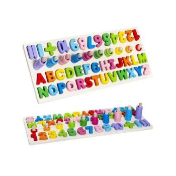 Oktató játékok - Fa kirakós ábécével és számokkal kép