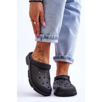 Otthoni cipők - Női crocs, fekete színben kép