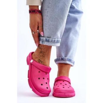 Otthoni cipők - Női crocs, fukszia színben kép
