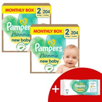 Pampers Harmonie 2 havi Pelenkacsomag 4-8kg Mini 2 (408db) + Aján... kép