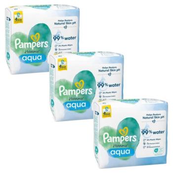 Pampers Harmonie Aqua nedves Törlőkendő 3x192db kép