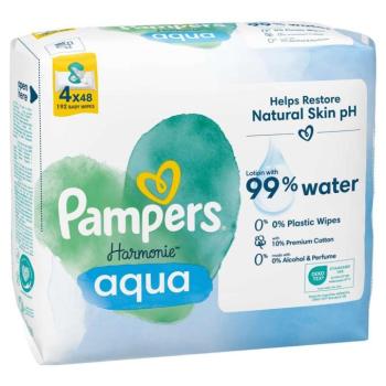 Pampers Harmonie Aqua nedves Törlőkendő 4x48db kép