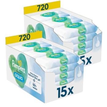 Pampers Harmonie Aqua nedves Törlőkendő Törlőkendő 30x48db kép