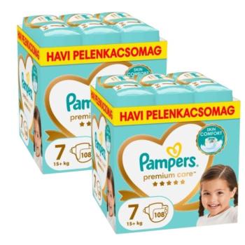 Pampers Premium Care 2 havi Pelenkacsomag 15kg+ Junior 7 (216db)... kép