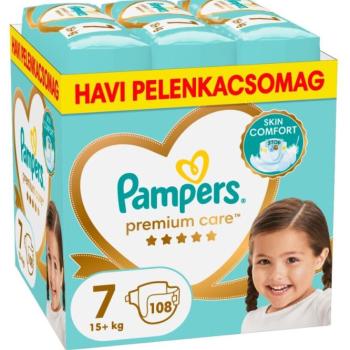 Pampers Premium Care havi Pelenkacsomag 15kg+ Junior 7 (108db) kép