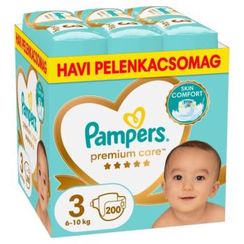 Pampers Premium Care havi Pelenkacsomag 6-10kg Midi 3 (200db) kép