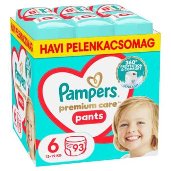 Pampers Premium Care Pants havi Pelenkacsomag 15kg+ Junior 6 (93db) kép