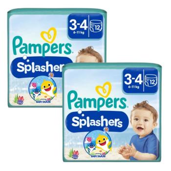 Pampers Splashers Baby Shark™ Úszópelenka 6-11kg Midi 3-4 (2x12db) kép