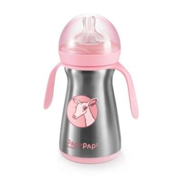 PAPU PAPI hőtartó cumisüveg 200 ml, rózsaszín kép