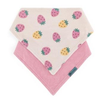 PETITE&amp;MARS Nyálkendő Luke 2 db Beige Strawberies&amp;Dusty R... kép
