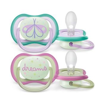 Philips AVENT játszócumi Ultra Air éjszakai 0-6hó lányos 2db kép
