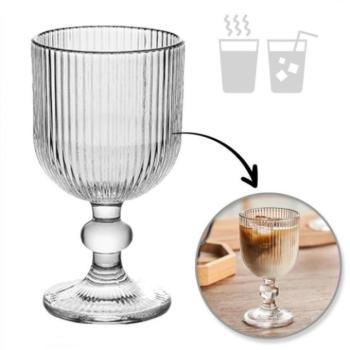 Poharak - Bordázott pohár szárral - 255 ml kép