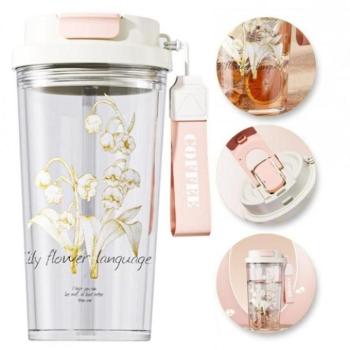 Poharak - Pohár szívószállal és szájfeltéttel - 550 ml kép