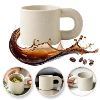 Poharak - Pöttyös kerámia bögre füllel - 300 ml kép