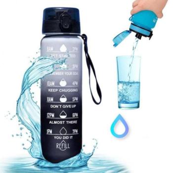 Poharak - Szürkésfekete ombre üveg motivációs skálával kép