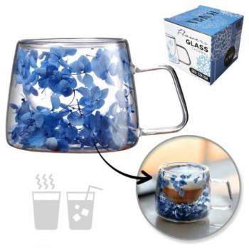 Poharak - Termoszpohár kék hortenziával belül - 180 ml kép